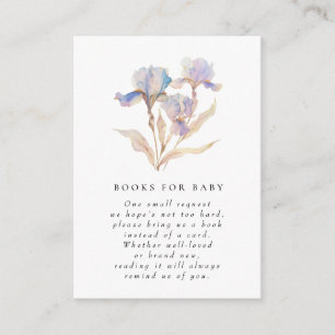Elegant Iris Baby Shower Book Request Begleitkarte