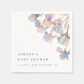 Elegant Iris Baby Shower Serviette (Vorderseite)