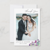 Elegant Iris Blume Hochzeit Danke Karte (Vorderseite)