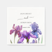 Elegant Iris Blume Hochzeit Serviette (Vorderseite)
