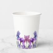Elegant Iris Blume Name und Datum Pappbecher (Rückseite)