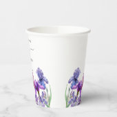 Elegant Iris Blume Name und Datum Pappbecher (Links)