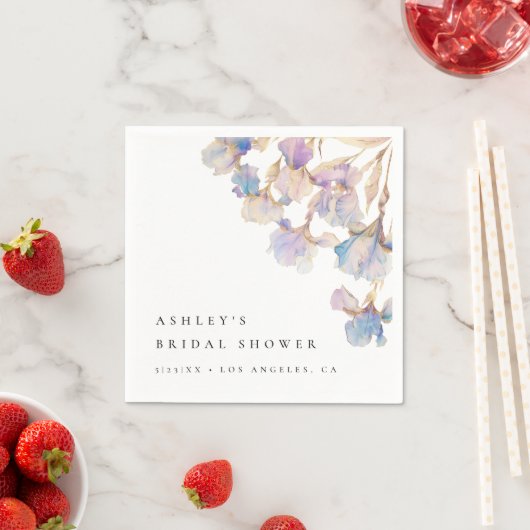 Elegant Iris Brautparty Serviette (Beispiel)