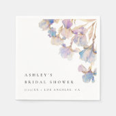 Elegant Iris Brautparty Serviette (Vorderseite)