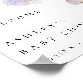 Elegant Iris Floral Baby Dusche Begrüßungszeichen Poster (Ecke)