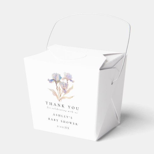 Elegant Iris Floral Baby Shower Geschenkschachtel (Vorderseite)
