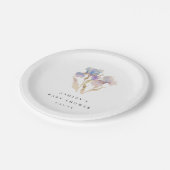 Elegant Iris Floral Baby Shower Pappteller (Schrägansicht)