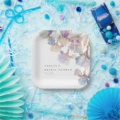 Elegant Iris Floral Brautparty Pappteller (Party)