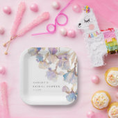 Elegant Iris Floral Brautparty Pappteller (Party)