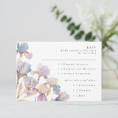 Elegant Iris Floral RSVP Karte (Stehend Vorderseite)