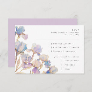 Elegant Iris Floral RSVP Karte