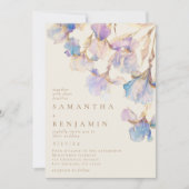 Elegant Iris Floral Watercolor Wedding Einladung (Vorderseite)