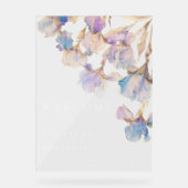 Elegant Iris Floral Wedding Acrylschild (Vorderseite)