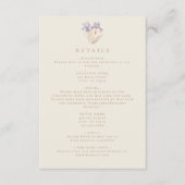 Elegant Iris Floral Wedding Begleitkarte (Vorderseite)