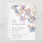 Elegant Iris Floral Wedding Einladung (Vorderseite)