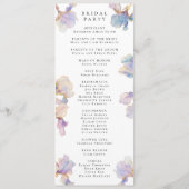 Elegant Iris Floral Wedding Flat Program Programm (Rückseite)