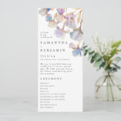 Elegant Iris Floral Wedding Flat Program Programm (Stehend Vorderseite)