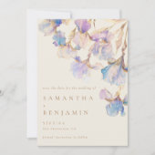 Elegant Iris Floral Wedding Foto Save The Date (Vorderseite)