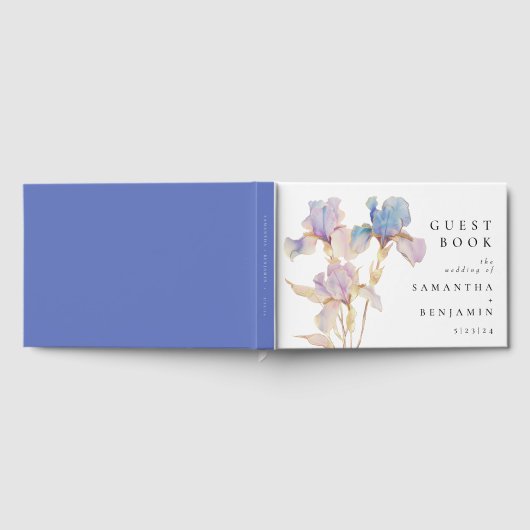 Elegant Iris Floral Wedding Gästebuch (Voll)
