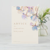 Elegant Iris Floral Wedding Hinweiskarte (Stehend Vorderseite)