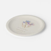 Elegant Iris Floral Wedding Pappteller (Schrägansicht)