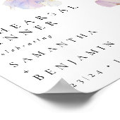 Elegant Iris Floral Wedding Probe Dinner Poster (Ecke)