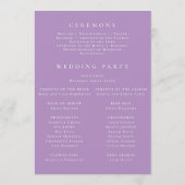 Elegant Iris Floral Wedding Programm (Rückseite)