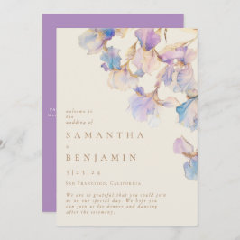 Elegant Iris Floral Wedding Programm