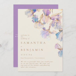 Elegant Iris Floral Wedding Programm