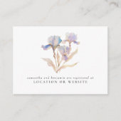 Elegant Iris Floral Wedding Registry Begleitkarte (Vorderseite)