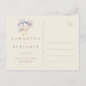 Elegant Iris floral Wedding Save the Date Postkarte (Rückseite)