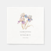 Elegant Iris Floral Wedding Serviette (Vorderseite)