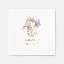 Elegant Iris Floral Wedding Serviette