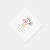 Elegant Iris Floral Wedding Serviette (Ecke)