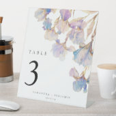 Elegant Iris Floral Wedding Tischnummer Sockelschild (In Situ)
