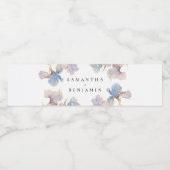 Elegant Iris Floral Wedding Wasserflaschenetikett (Einzelnes Label)