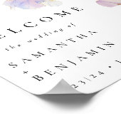 Elegant Iris Floral Wedding Welcome Poster (Ecke)