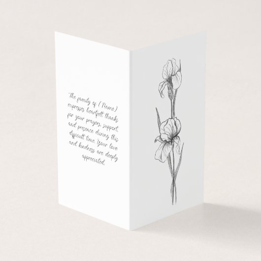 Elegant Iris Funeral Order of Service Program (Vorderseite)