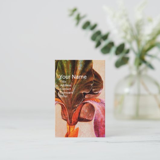 ELEGANT IRIS Monogramm Visitenkarte (Stehend Vorderseite)