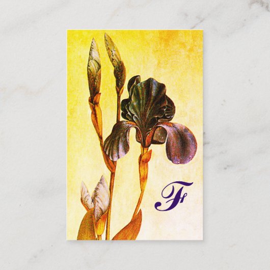 ELEGANT IRIS Monogramm Visitenkarte (Rückseite)