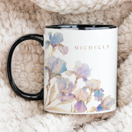 Elegant Iris Personalisiert Floral Tasse