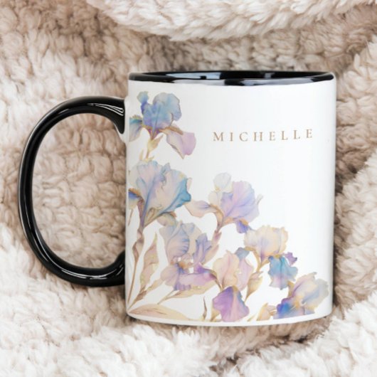 Elegant Iris Personalisiert Floral Tasse