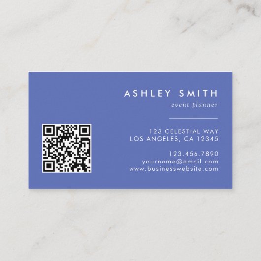 Elegant Iris QR Code Visitenkarte (Rückseite)