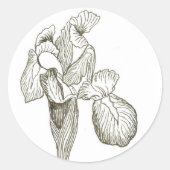 Elegant Iris Runder Aufkleber (Vorderseite)