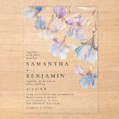 Elegant Iris Wedding Acryleinladungen (Vorderseite)