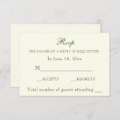 Elegant Irish Green Ivory Wedding Classic UAWG RSVP Karte (Vorne/Hinten)
