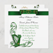 Elegant Irish Wedding Einladung Harp (Vorne/Hinten)