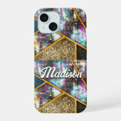 Elegant irisierend Mädchen geometrisch iPhone 15 Hülle (Rückseite)