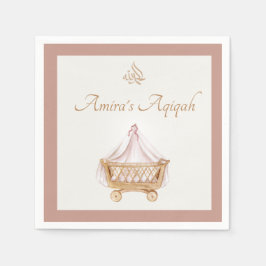 Elegant Islamic Aqiqah Baby Girl Napkin Serviette