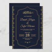 Elegant Islamic Muslim Wedding Invitation Einladung (Vorne/Hinten)